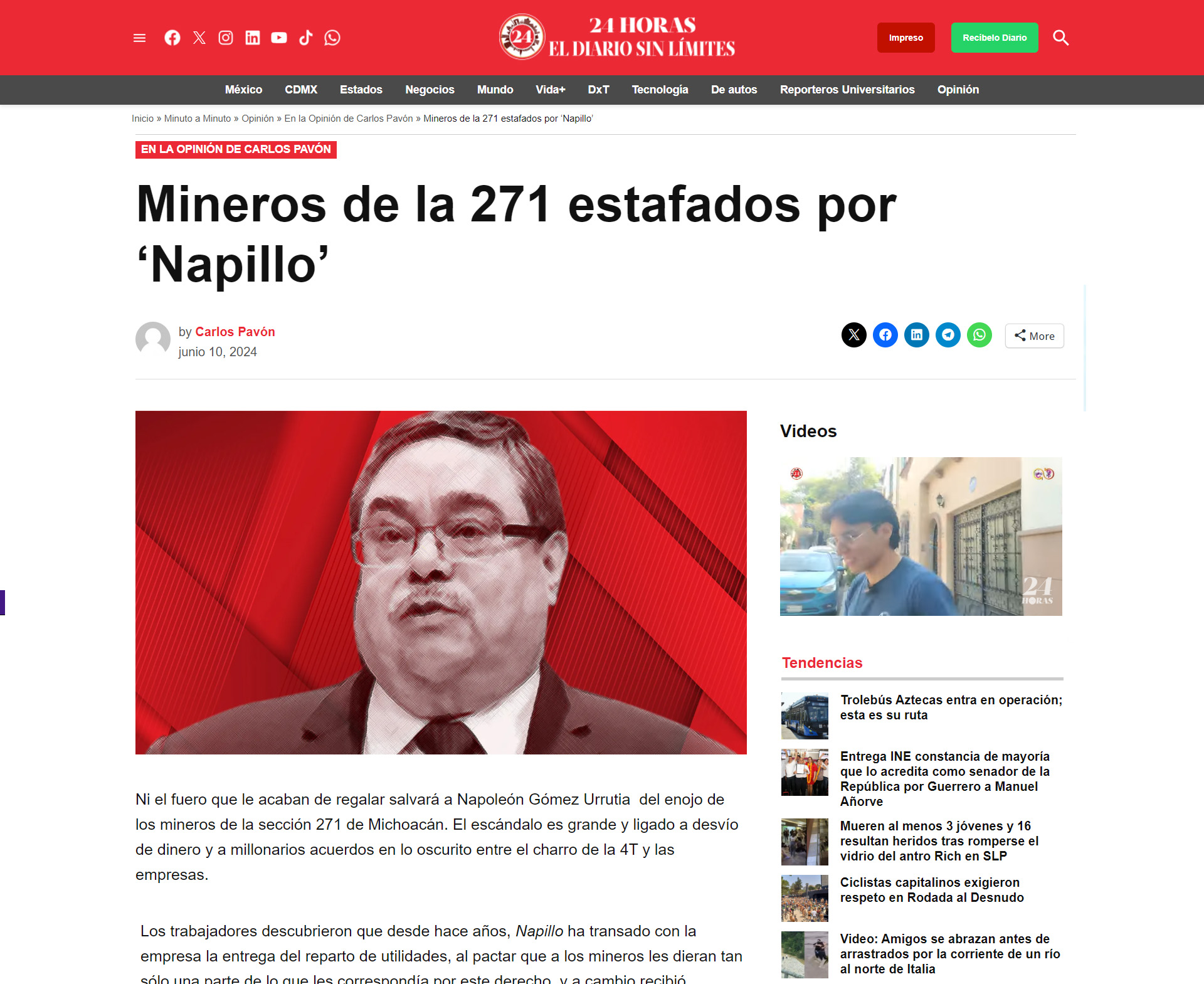 Mineros de la 271 estafados por ‘Napillo’