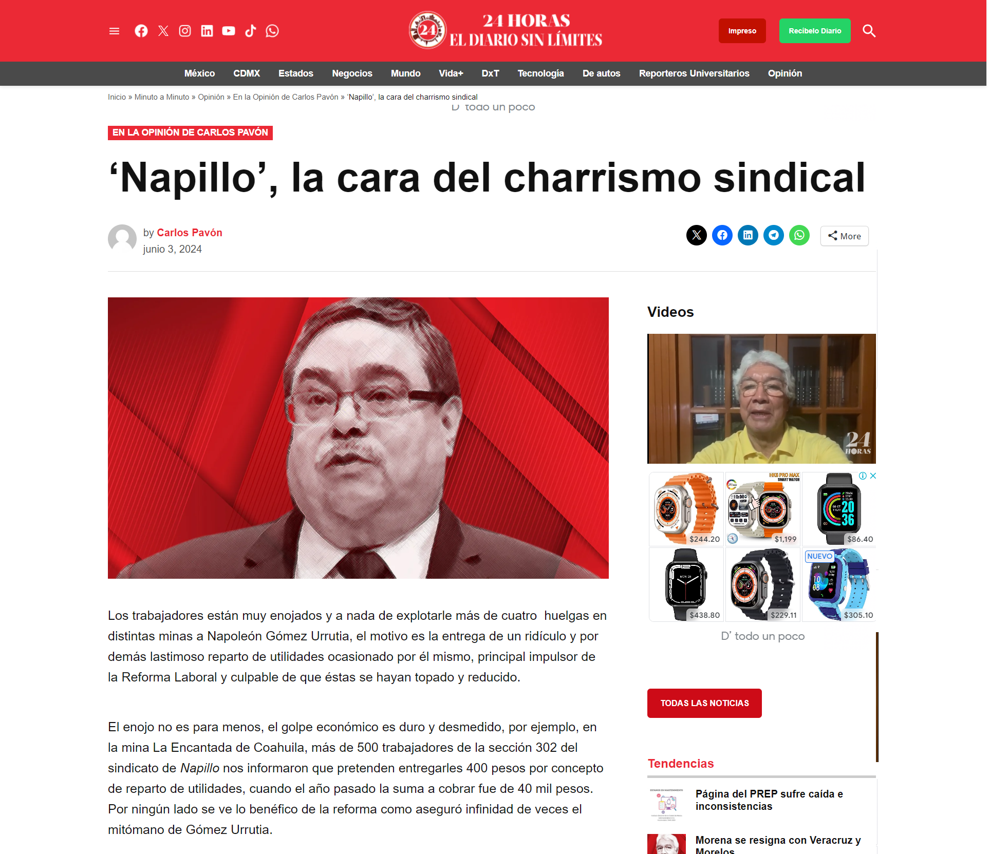 ‘Napillo’, la cara del charrismo sindical