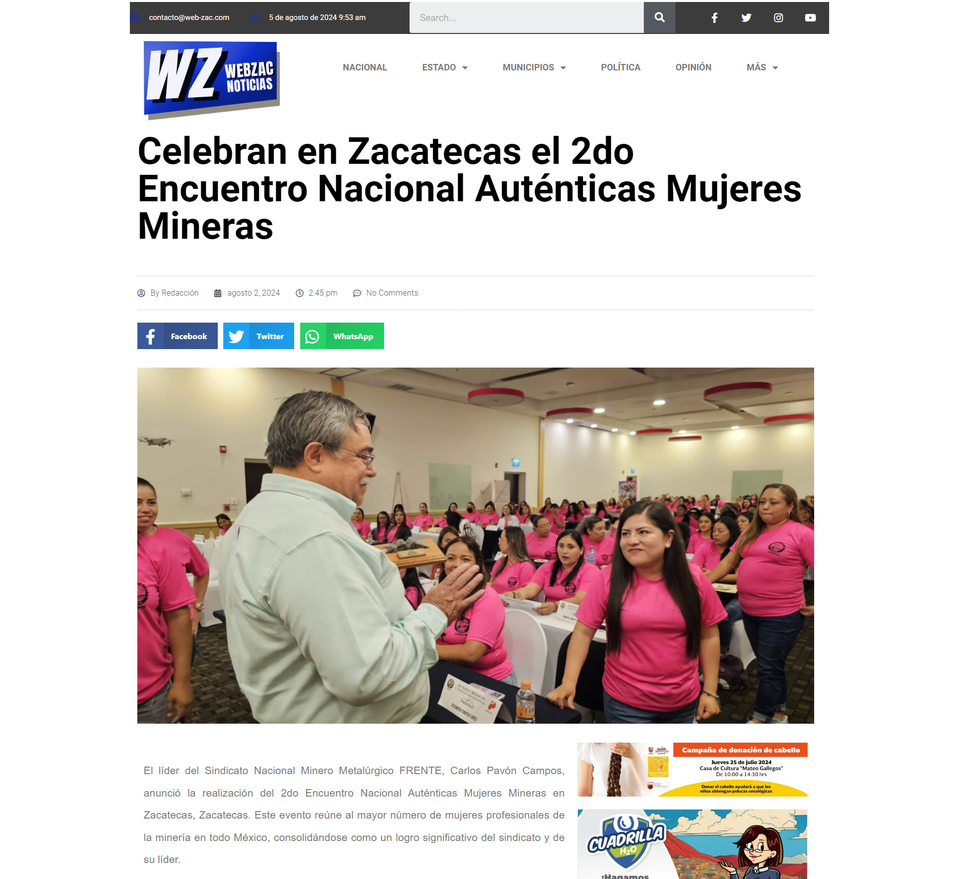 Celebran en Zacatecas el 2do Encuentro Nacional Auténticas Mujeres Mineras