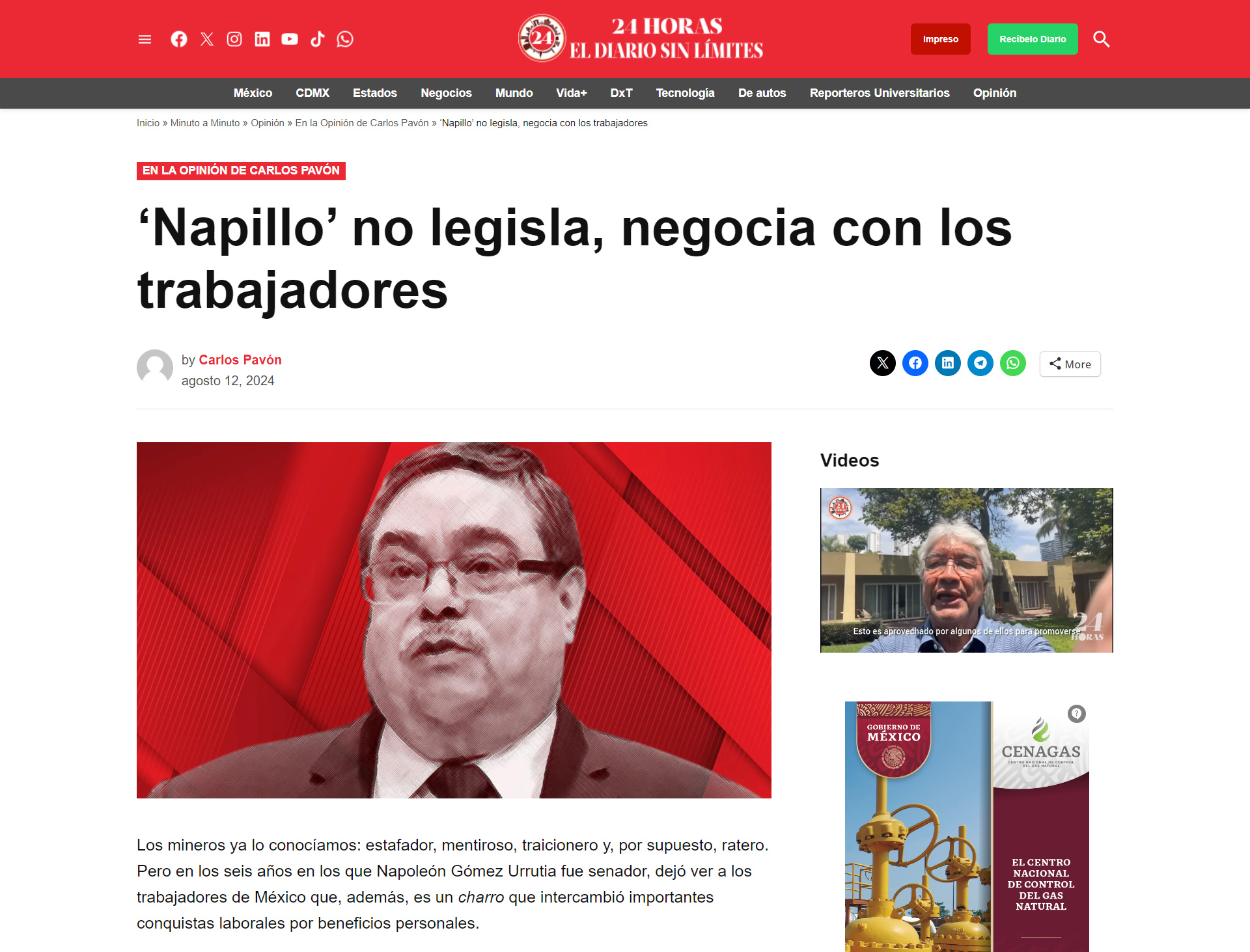 ‘Napillo’ no legisla, negocia con los trabajadores