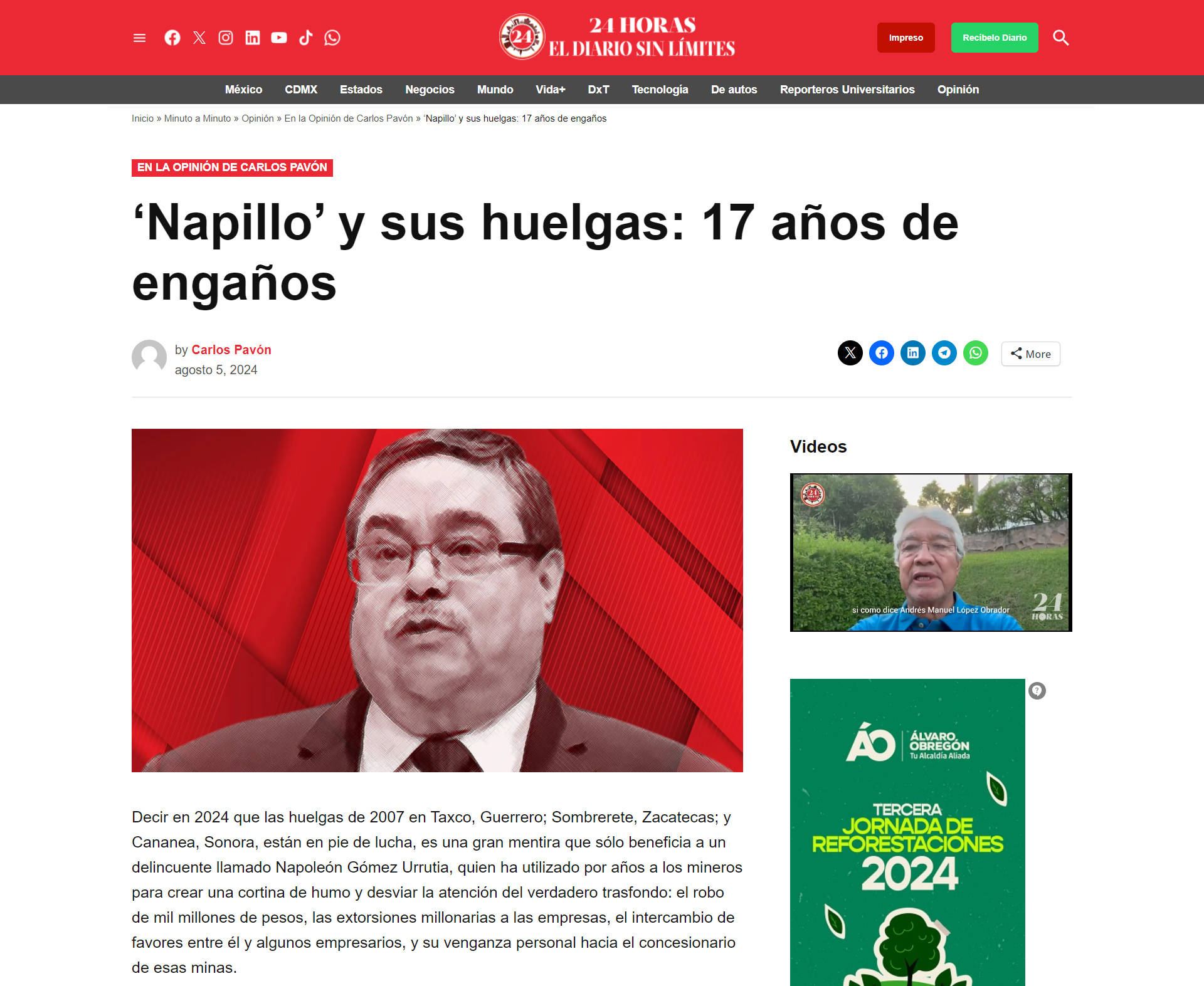 ‘Napillo’ y sus huelgas: 17 años de engaños