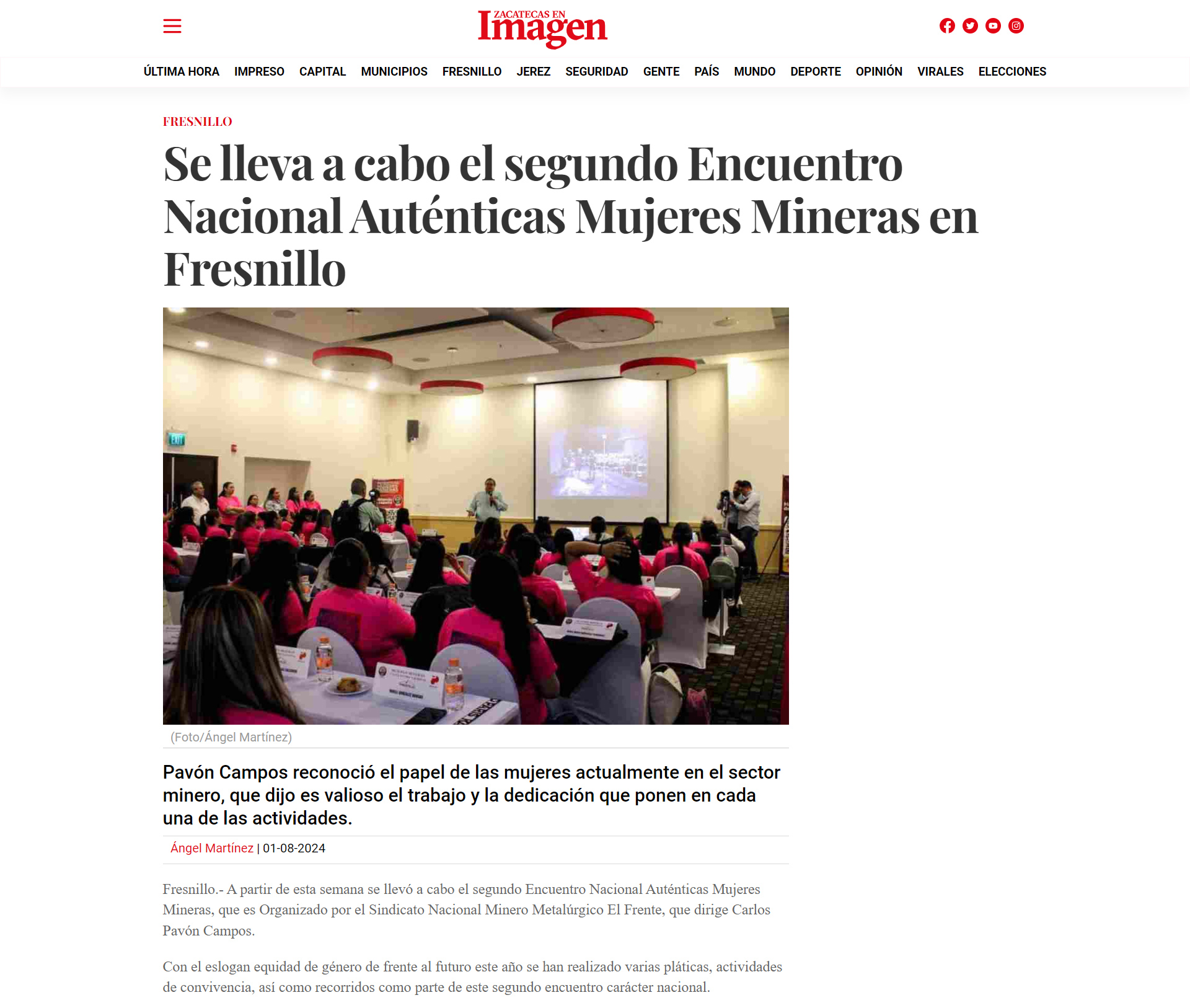 Se lleva a cabo el segundo Encuentro Nacional Auténticas Mujeres Mineras en Fresnillo