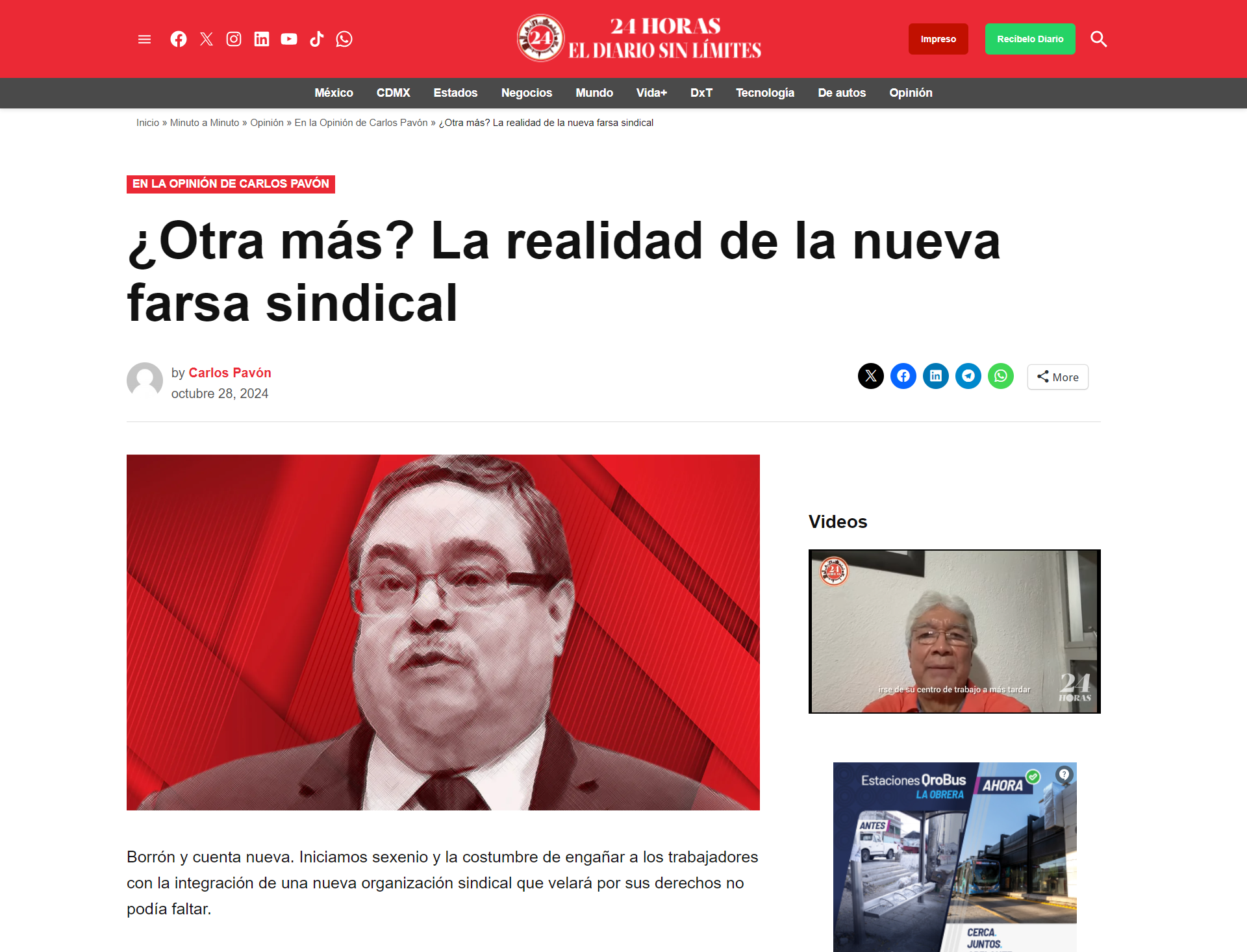 ¿Otra más? La realidad de la nueva farsa sindical