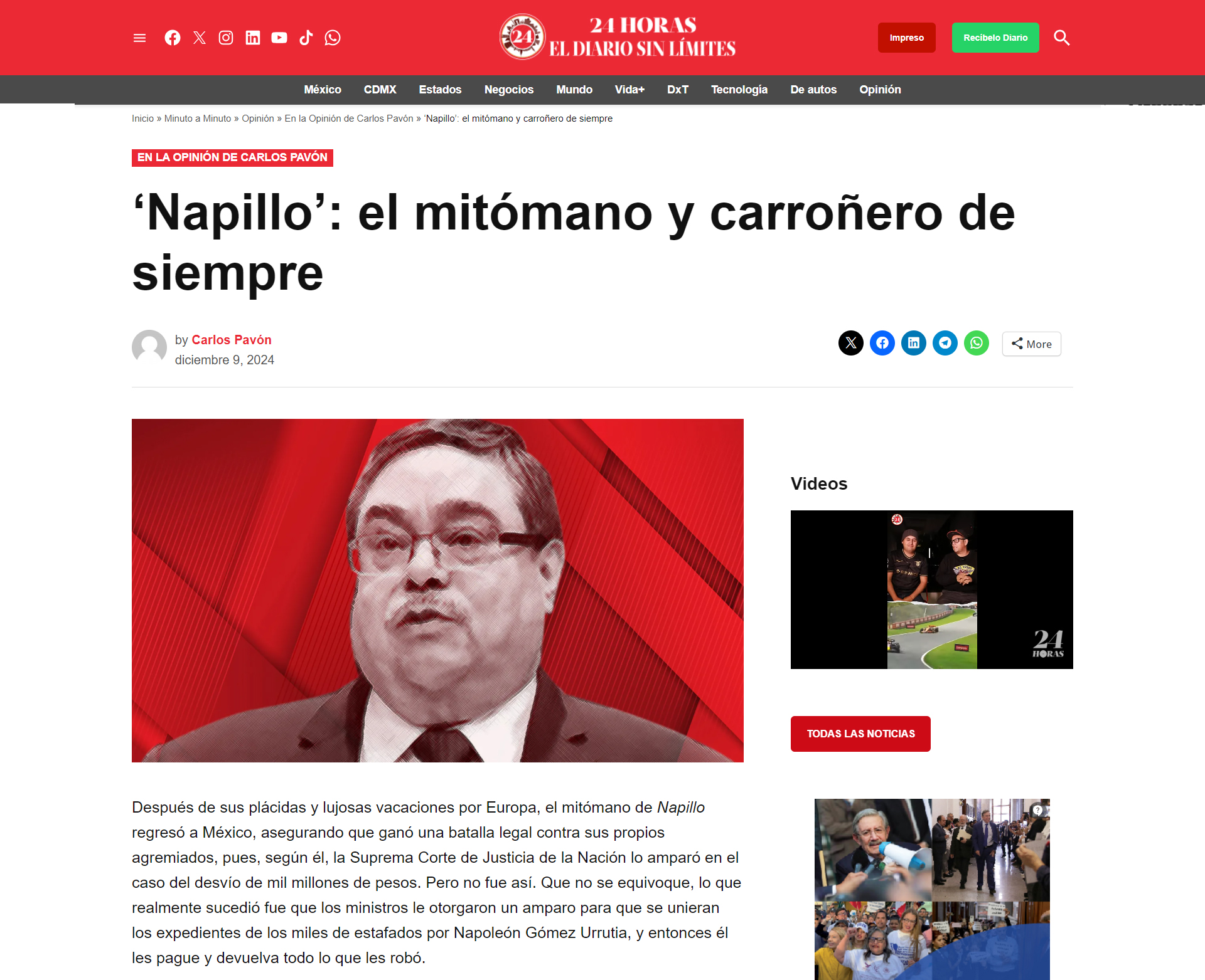 ‘Napillo’: el mitómano y carroñero de siempre