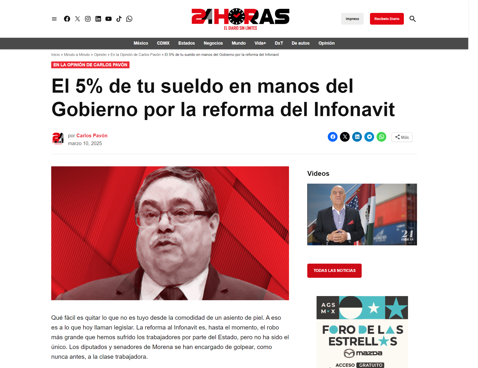 El 5% de tu sueldo en manos del Gobierno por la reforma del Infonavit