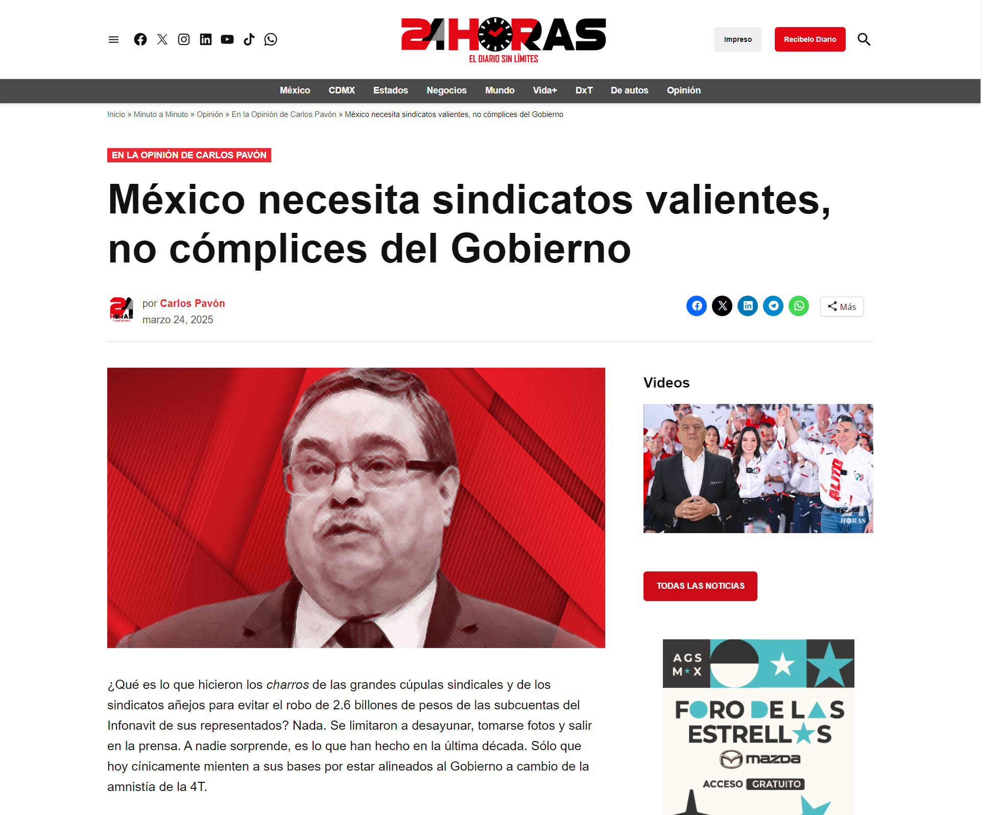 México necesita sindicatos valientes, no cómplices del Gobierno