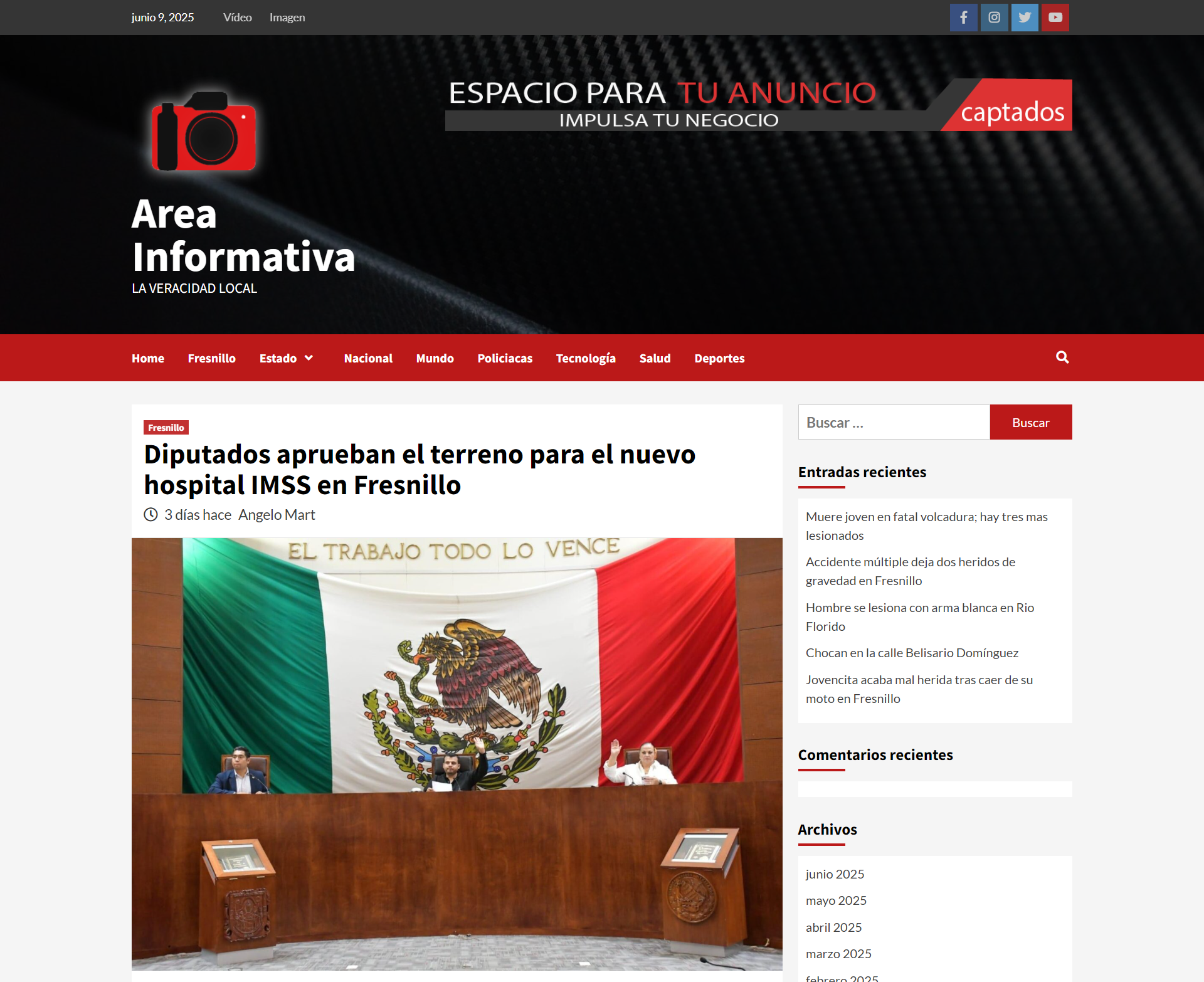 Diputados aprueban el terreno para el nuevo hospital IMSS en Fresnillo