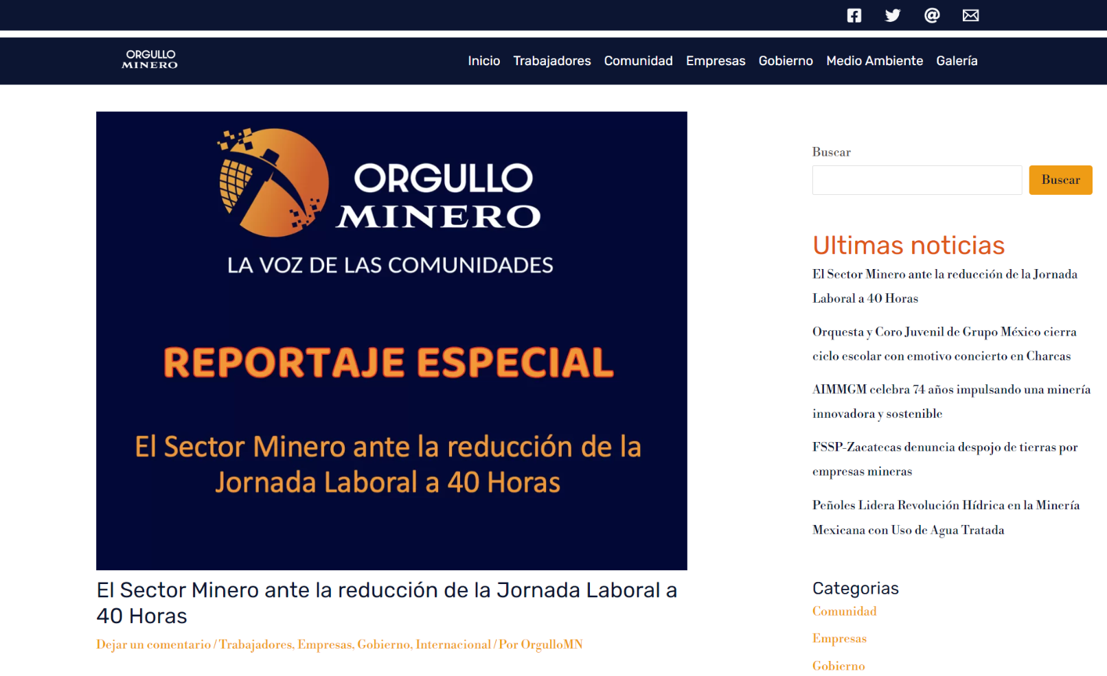 El Sector Minero ante la reducción de la Jornada Laboral a 40 Horas