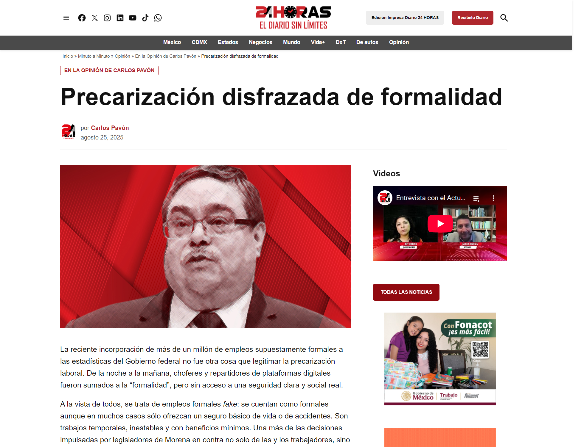 Precarización disfrazada de formalidad