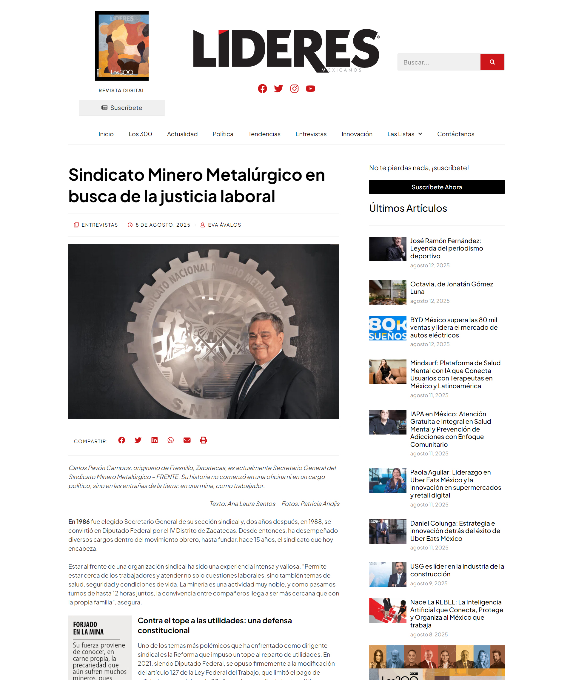 Sindicato Minero Metalúrgico en busca de la justicia laboral