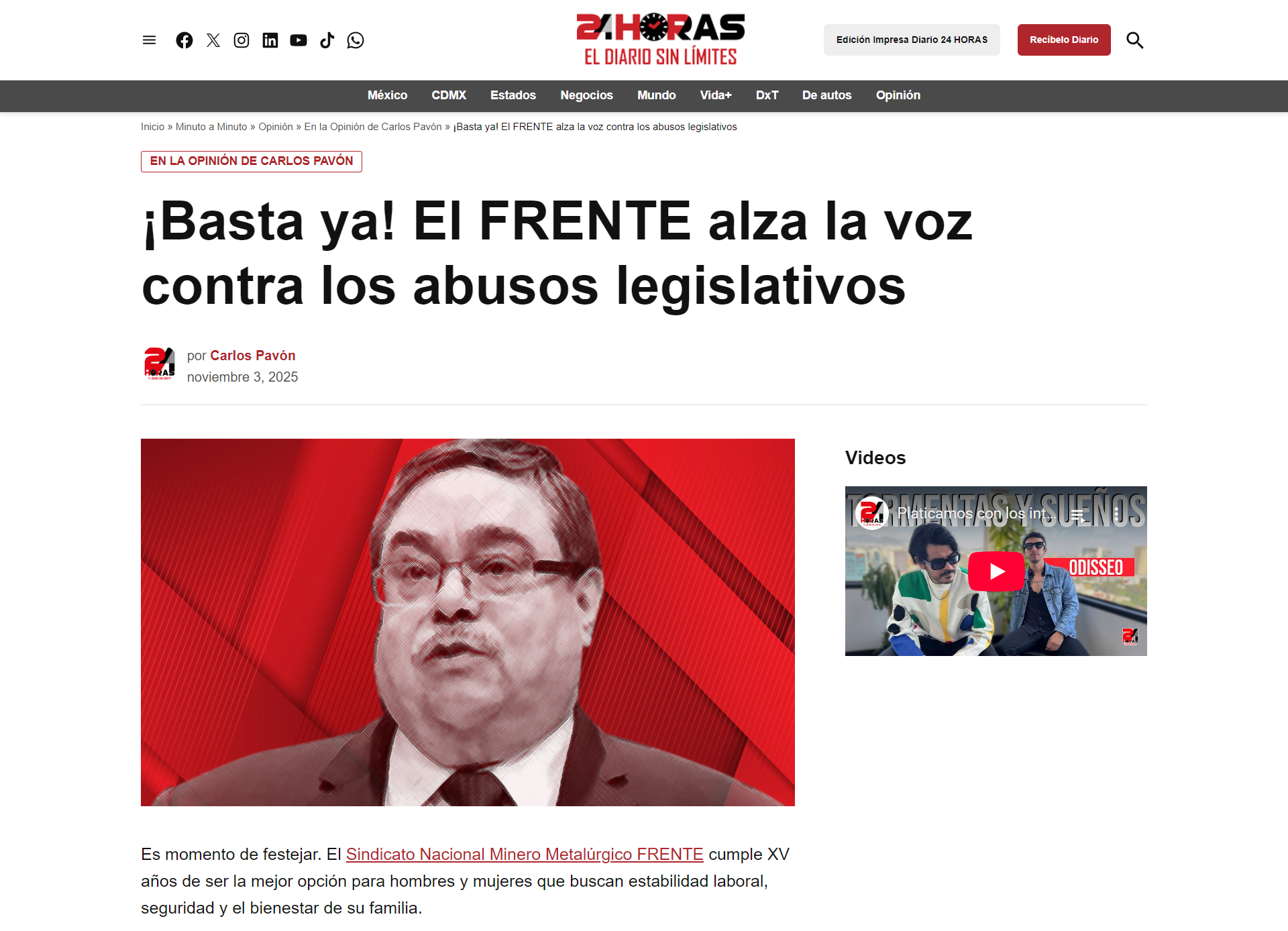 ¡Basta ya! El FRENTE alza la voz contra los abusos legislativos