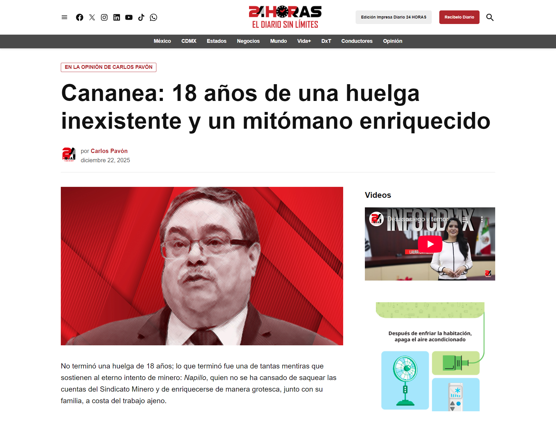 Cananea: 18 años de una huelga inexistente y un mitómano enriquecido