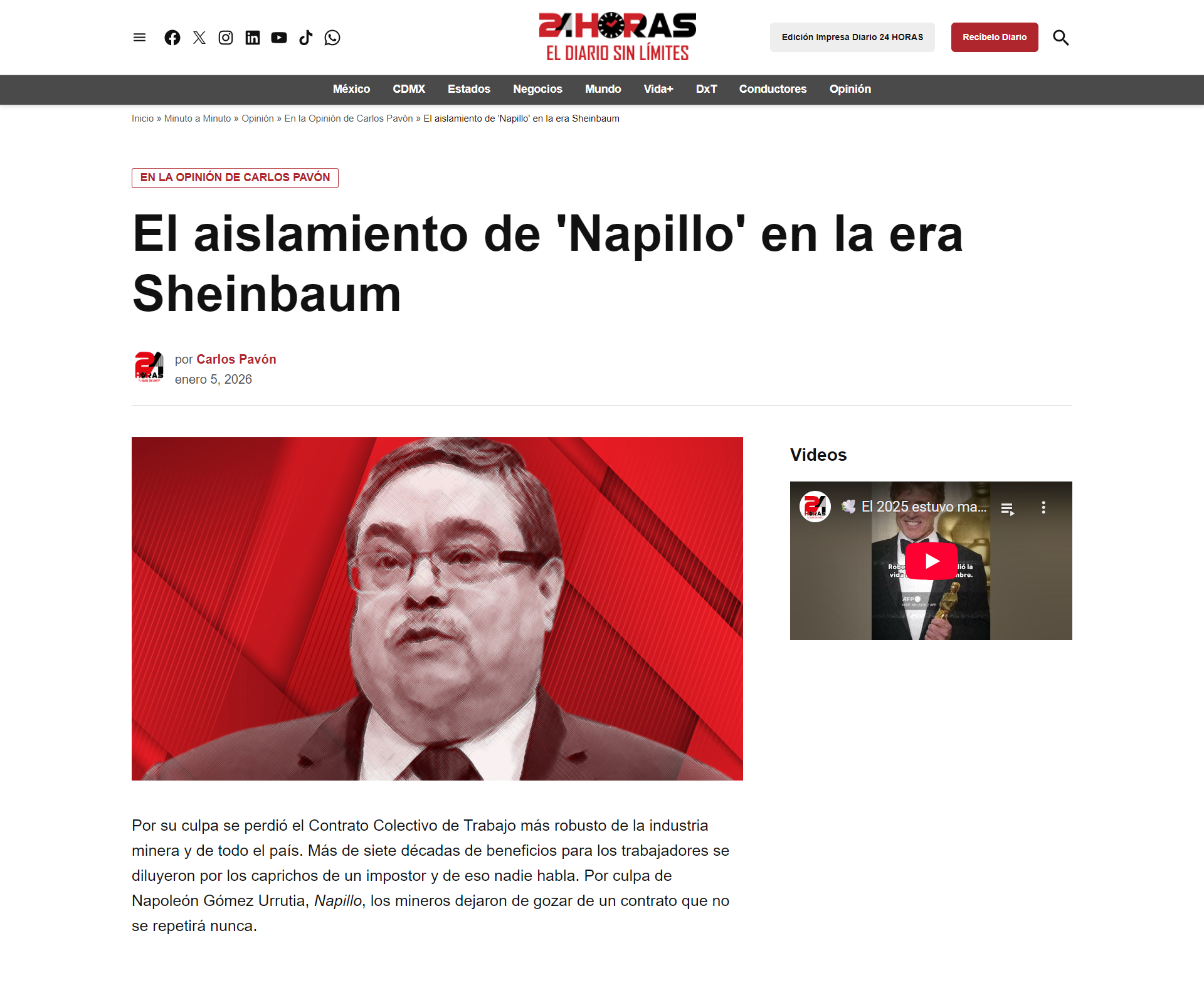 El aislamiento de 'Napillo' en la era Sheinbaum
