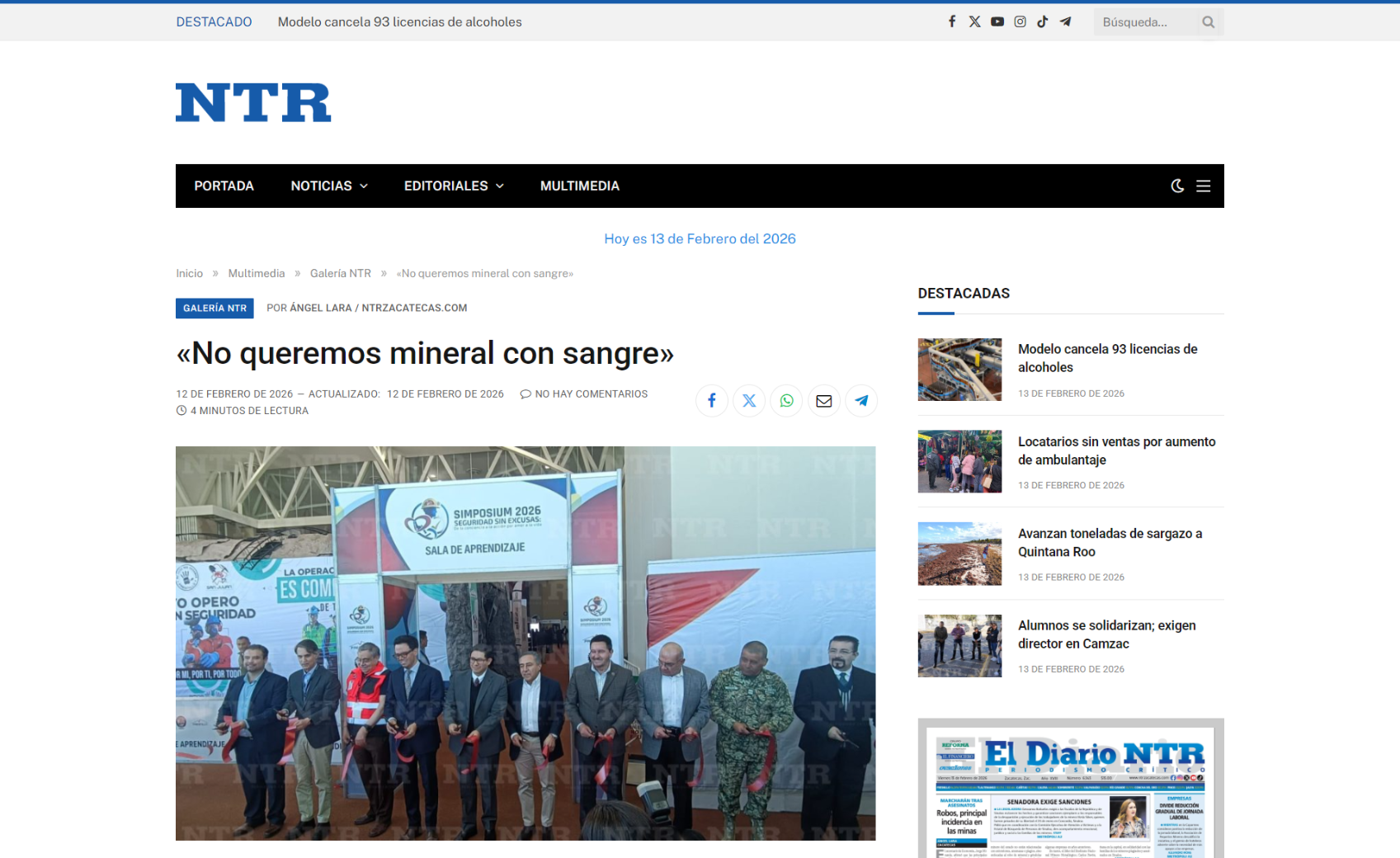 «No queremos mineral con sangre»