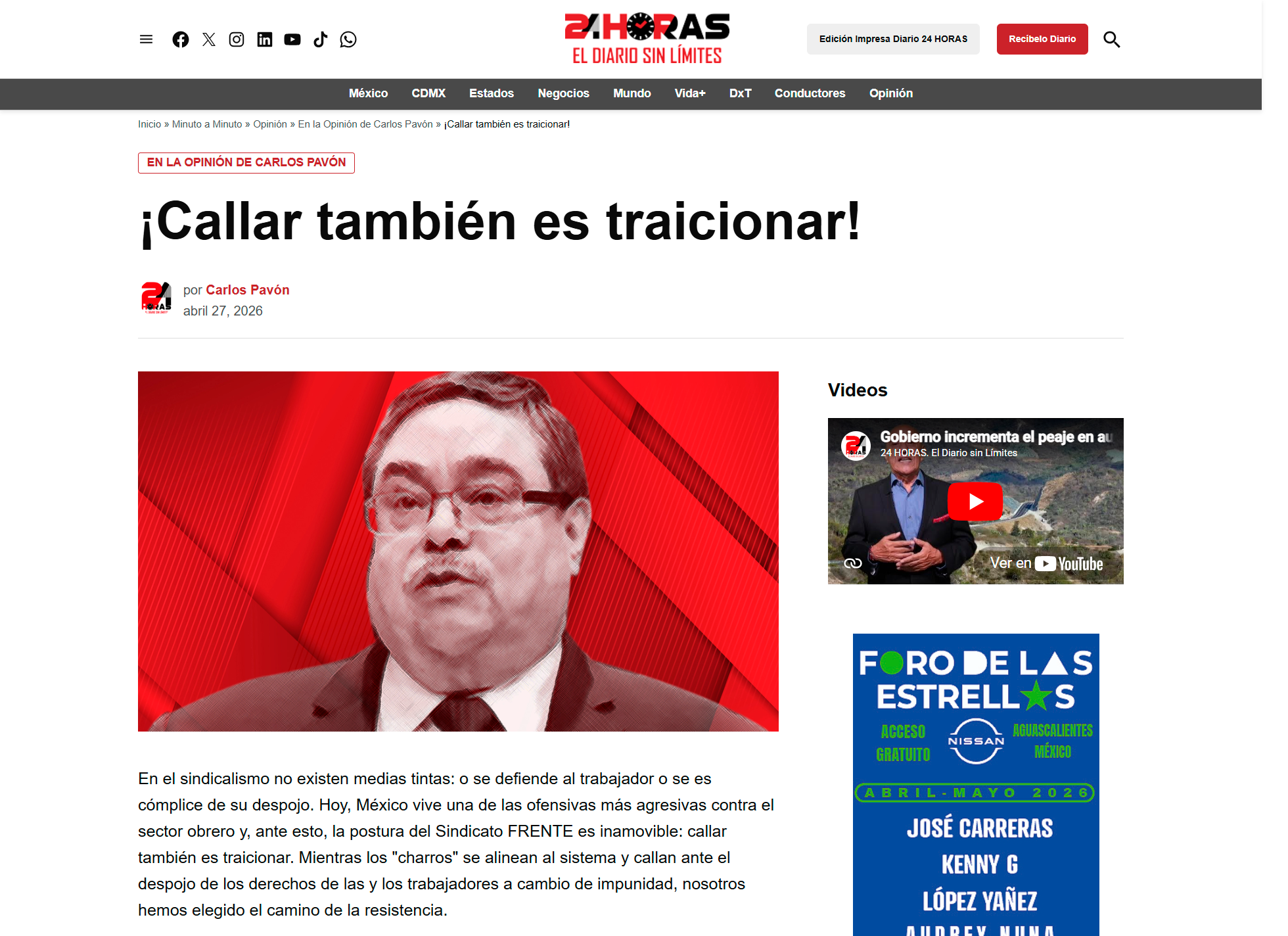 ¡Callar también es traicionar!