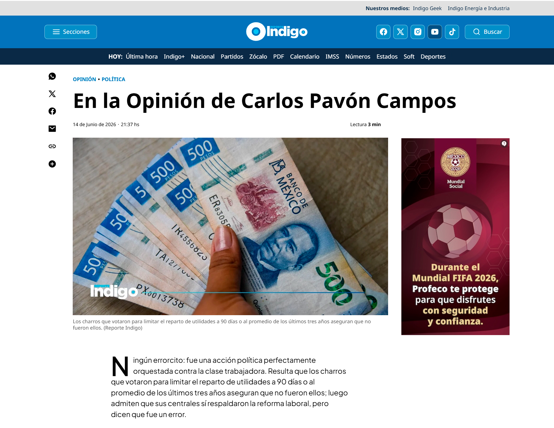 El tope de las utilidades fue una traición laboral 