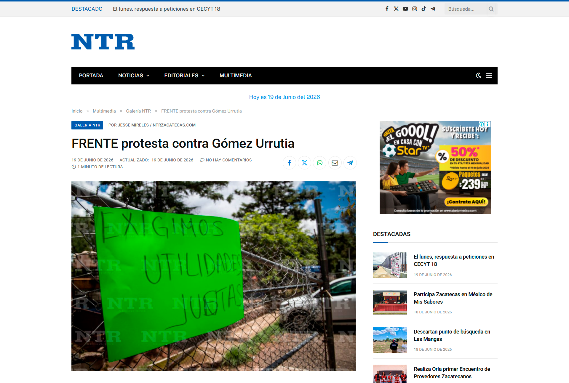 FRENTE protesta contra Gómez Urrutia