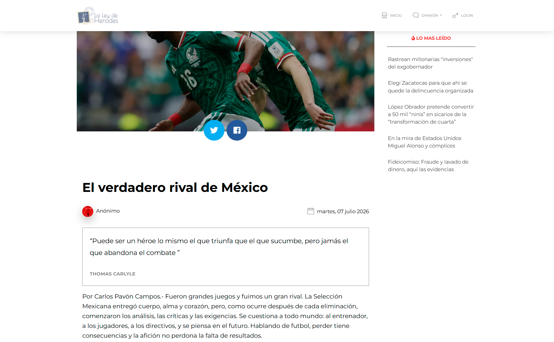 El verdadero rival de México